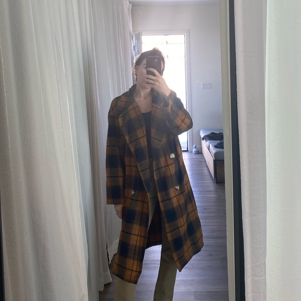 Cute orange checkered coat
